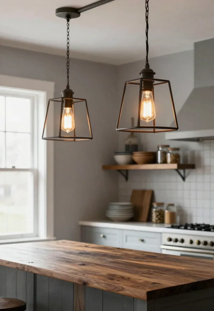 16 Kitchen Lighting Over Island Ideas With Statement Glow - 1. Rustic Industrial Pendant Lights 1