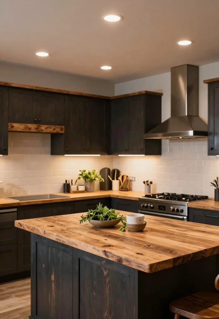16 Kitchen Lighting Over Island Ideas With Statement Glow - 12. Rustic Downlights 1