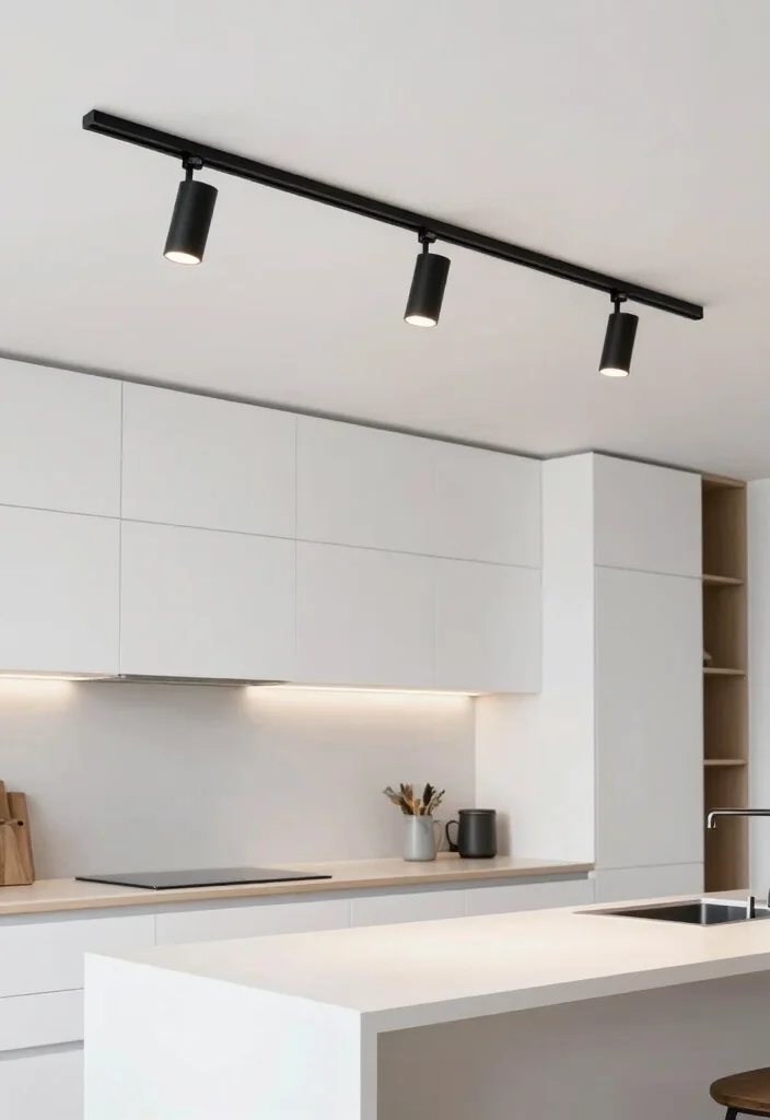 16 Kitchen Lighting Over Island Ideas With Statement Glow - 14. Minimalist Track Lighting 1