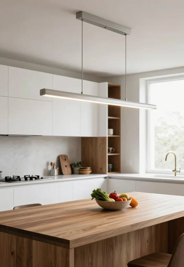 16 Kitchen Lighting Over Island Ideas With Statement Glow - 4. Sleek Linear Suspension Lights 1