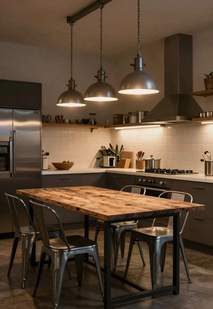 16 Light Above Kitchen Table Ideas With Warm Glow - 14. Industrial Pipe Lights 1