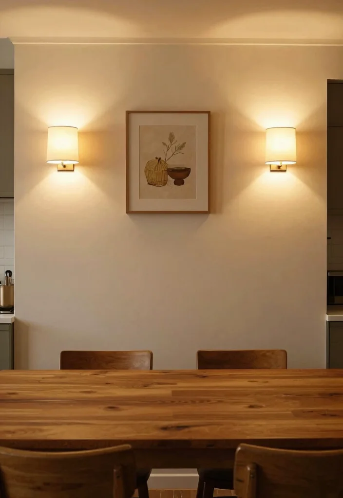 16 Light Above Kitchen Table Ideas With Warm Glow - 15. Wall-Mounted Sconces 1