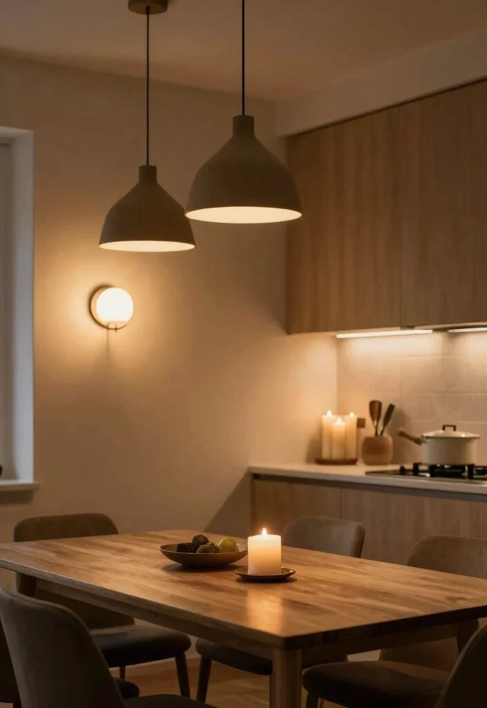 16 Light Above Kitchen Table Ideas With Warm Glow - 16. Layered Lighting Designs 1