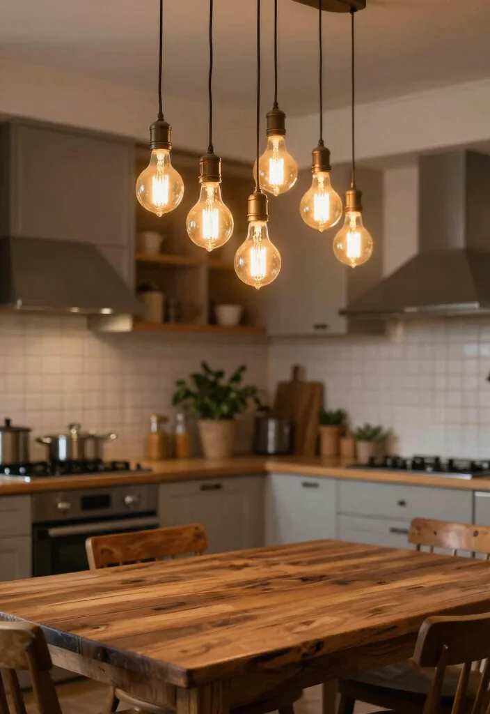 16 Light Above Kitchen Table Ideas With Warm Glow - 3. Vintage Edison Bulb Fixtures 1