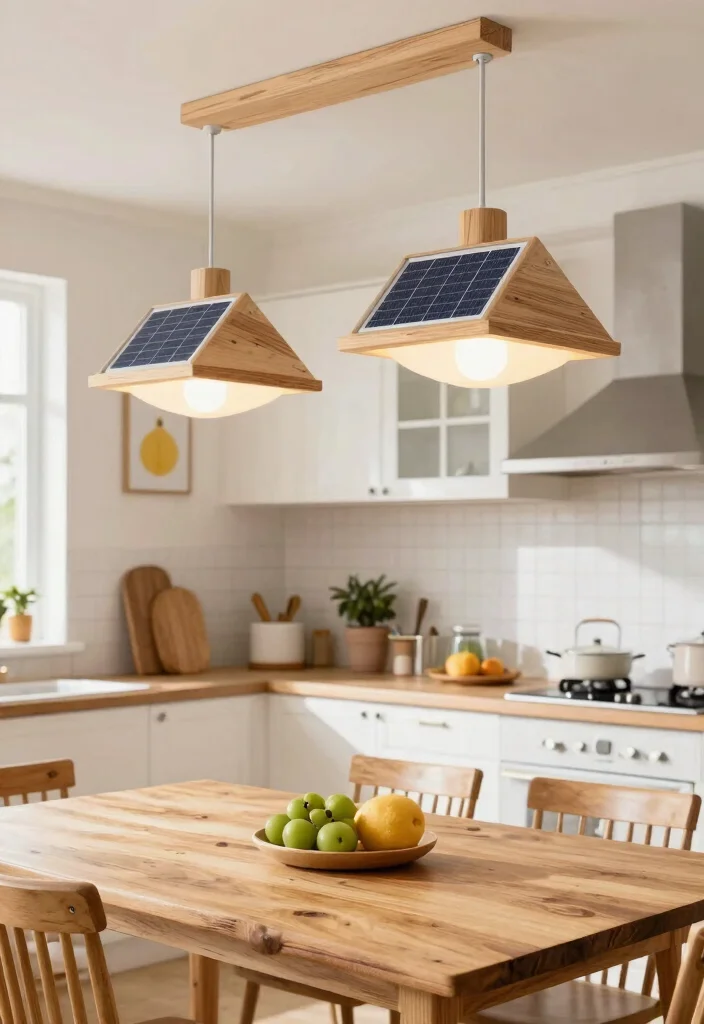 16 Light Above Kitchen Table Ideas With Warm Glow - 8. Sustainable Solar-Powered Lights 1