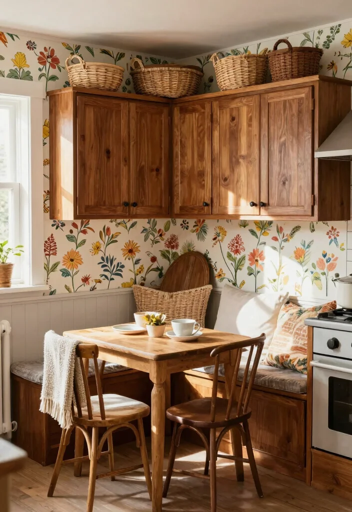 16 Medium Brown Kitchen Cabinets Ideas With Classic Warmth - 2. Cozy Cottage Vibes 1