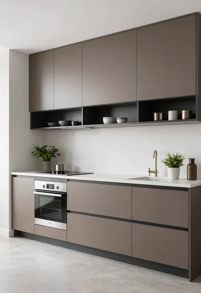 16 Medium Brown Kitchen Cabinets Ideas With Classic Warmth - 3. Modern Minimalist 1