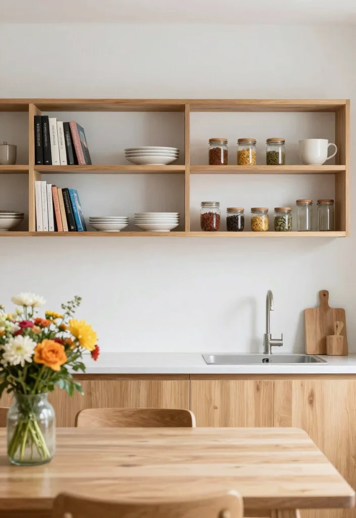16 Open Cabinets in Kitchen Ideas With Airy Display 1 16 Open Cabinets in Kitchen Ideas With Airy Display - 1. Minimalist Wood Open Shelving 1