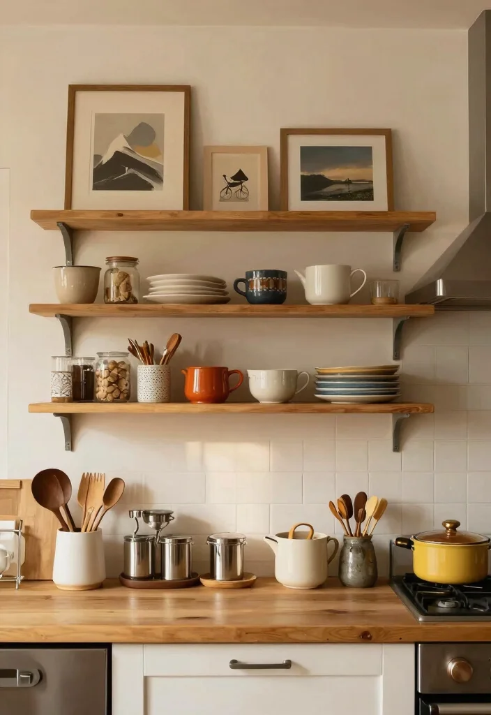 16 Open Cabinets in Kitchen Ideas With Airy Display 15 16 Open Cabinets in Kitchen Ideas With Airy Display - 15. Creative Decor on Open Shelves 1