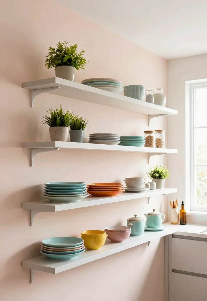 16 Open Cabinets in Kitchen Ideas With Airy Display 4 16 Open Cabinets in Kitchen Ideas With Airy Display - 4. Floating Shelves for a Clean Look 1