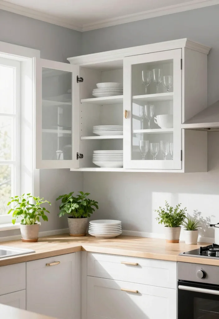 16 Open Cabinets in Kitchen Ideas With Airy Display 9 16 Open Cabinets in Kitchen Ideas With Airy Display - 9. White Open Cabinets for a Fresh Feel 1