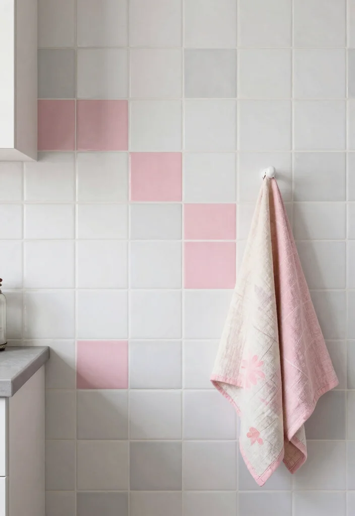 16 Pink Kitchen Tiles Ideas With Playful Energy - 7. Playful Pink Accent Tiles 1