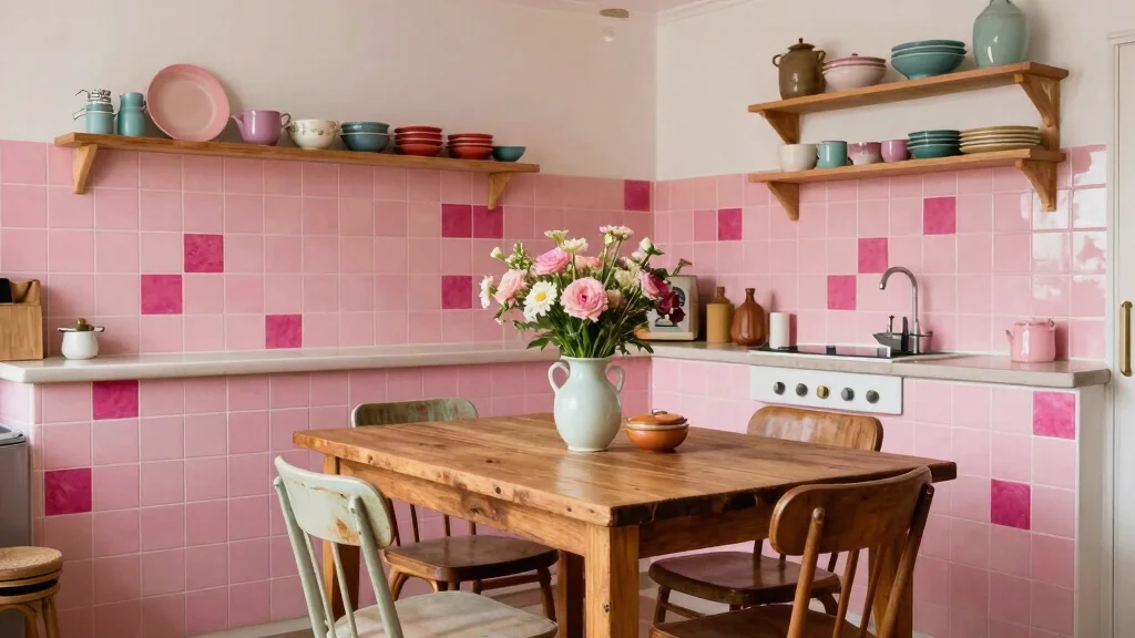 16 Pink Kitchen Tiles Ideas With Playful Energy