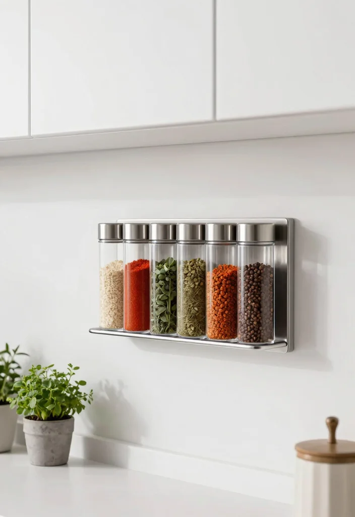 16 Storage Kitchen Ideas That Keep Everything Organized - 2. Magnetic Spice Rack 1