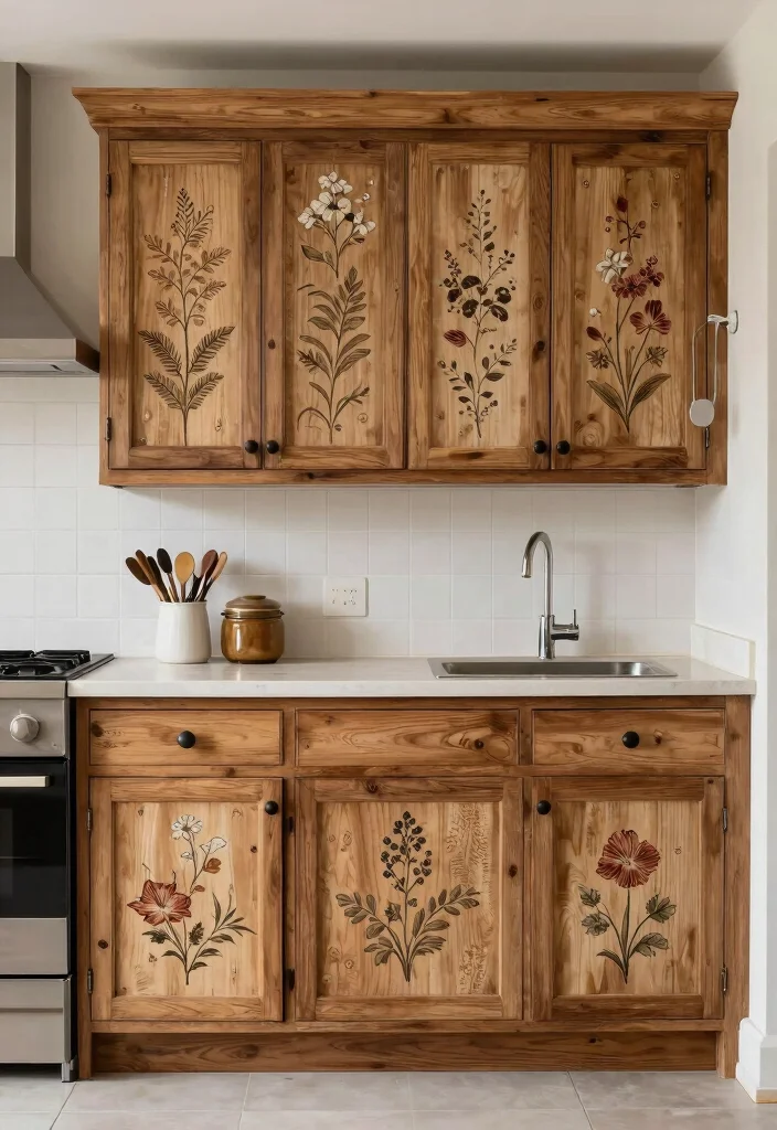 16 Wooden Cabinets Kitchen 2026 Trending Ideas With Timeless Warmth - 13. Vintage Patterns and Textures 1