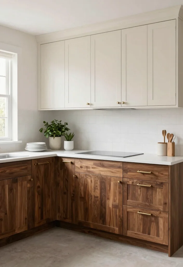 16 Wooden Cabinets Kitchen 2026 Trending Ideas With Timeless Warmth - 3. Two-Tone Cabinetry for a Unique Design 1
