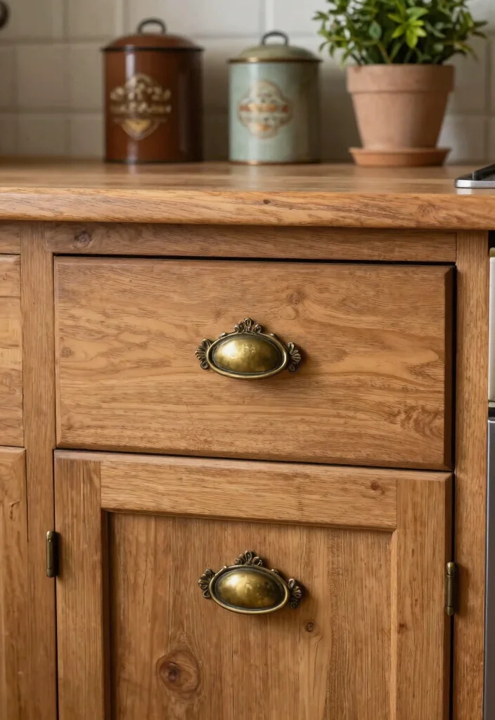 16 Wooden Cabinets Kitchen 2026 Trending Ideas With Timeless Warmth - 5. Vintage-inspired Hardware for a Timeless Touch 1