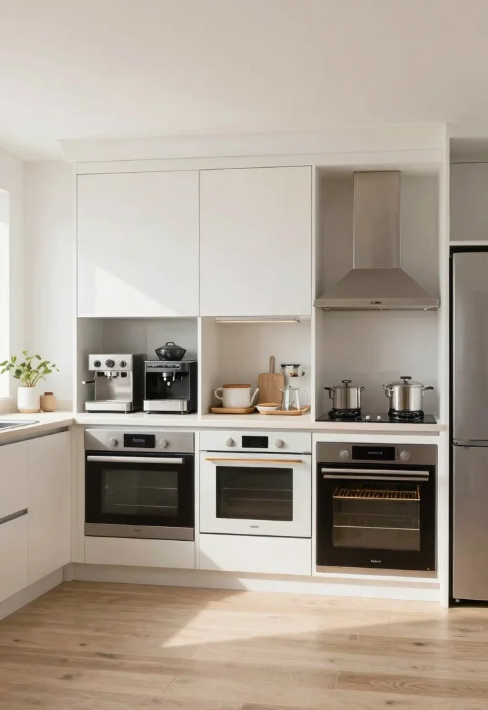 17 Kitchen Appliance Cabinet Ideas That Conceal & Simplify - 14. Open-Concept Appliance Zones 1