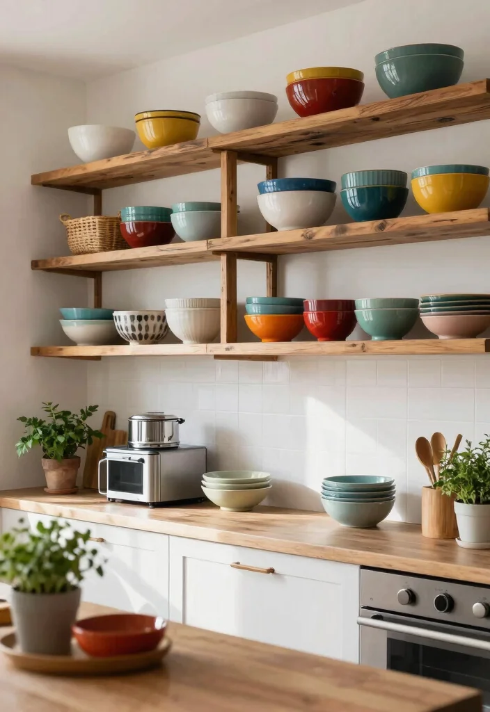 17 Kitchen Appliance Cabinet Ideas That Conceal & Simplify - 2. Open Shelf Elegance 1