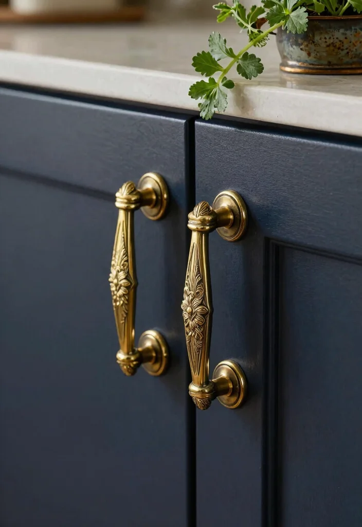 17 Kitchen Cabinet Knobs and Pulls Ideas That Upgrade Instantly 1 17 Kitchen Cabinet Knobs and Pulls Ideas That Upgrade Instantly - 1. Ornate Brass Pulls 1