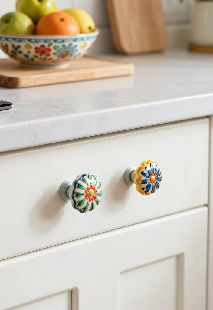 17 Kitchen Cabinet Knobs and Pulls Ideas That Upgrade Instantly 2 17 Kitchen Cabinet Knobs and Pulls Ideas That Upgrade Instantly - 2. Ceramic Floral Knobs 1