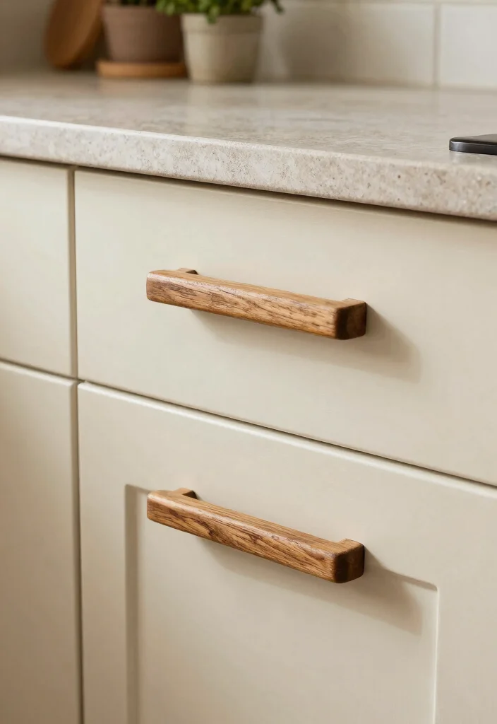 17 Kitchen Cabinet Knobs and Pulls Ideas That Upgrade Instantly 3 17 Kitchen Cabinet Knobs and Pulls Ideas That Upgrade Instantly - 3. Rustic Wooden Handles 1