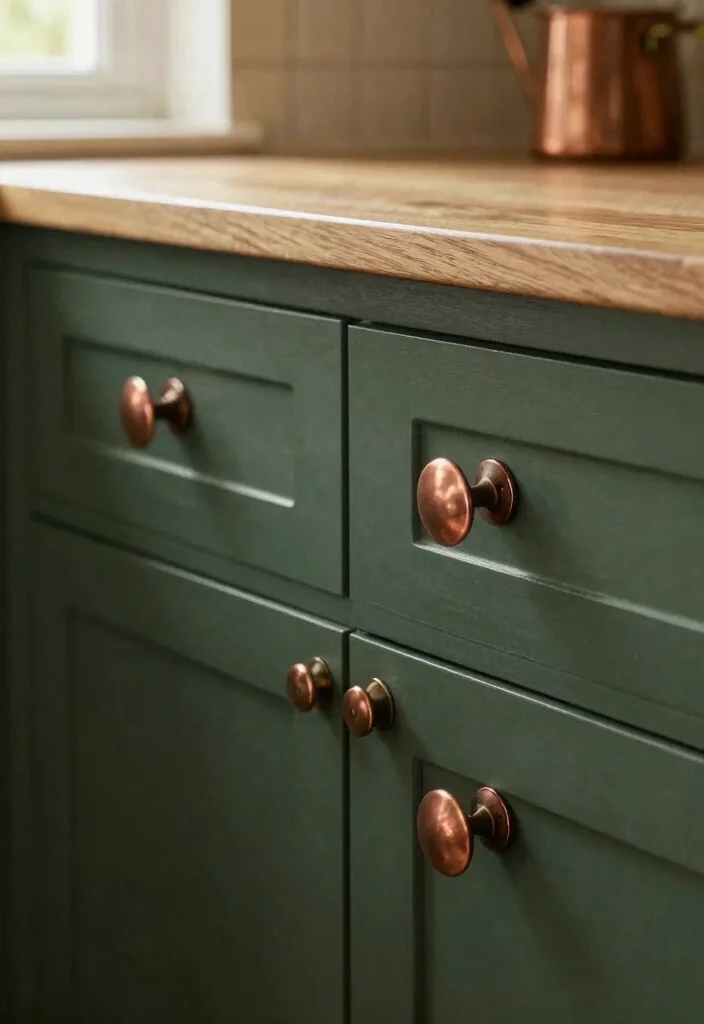 17 Kitchen Cabinet Knobs and Pulls Ideas That Upgrade Instantly 5 17 Kitchen Cabinet Knobs and Pulls Ideas That Upgrade Instantly - 5. Antique Copper Hardware 1