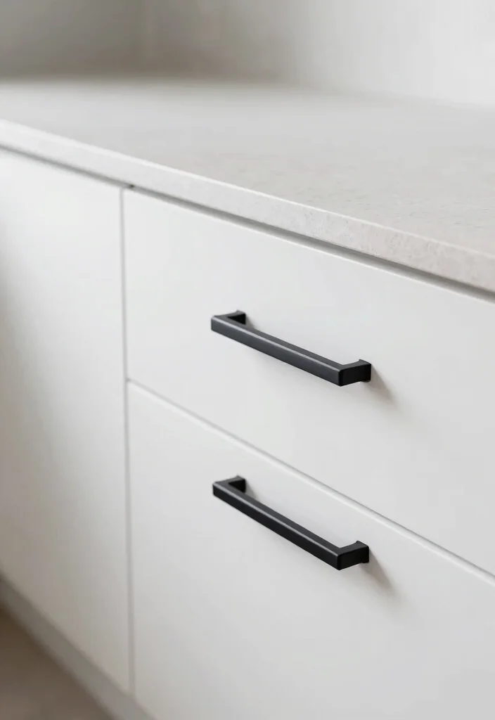 17 Kitchen Cabinet Knobs and Pulls Ideas That Upgrade Instantly 6 17 Kitchen Cabinet Knobs and Pulls Ideas That Upgrade Instantly - 6. Minimalist Matte Black Pulls 1