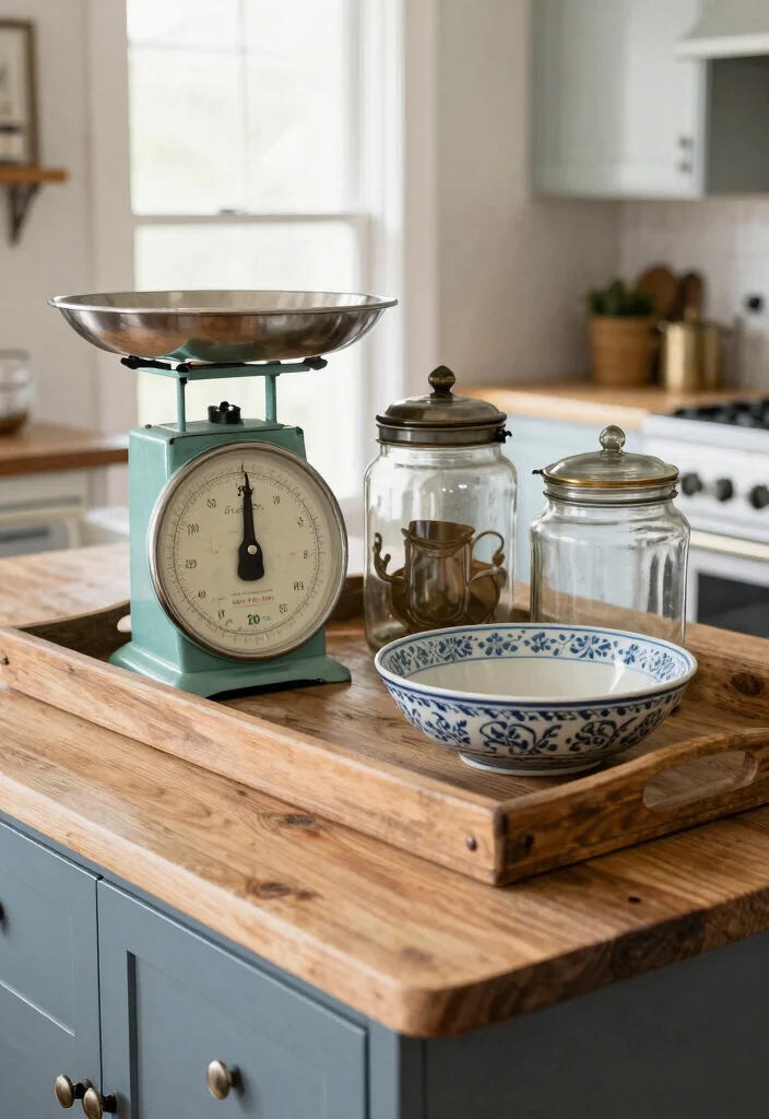 17 Kitchen Island Centerpiece Ideas That Elevate Everyday Style 12 17 Kitchen Island Centerpiece Ideas That Elevate Everyday Style - 12. Unique Vintage Finds 1