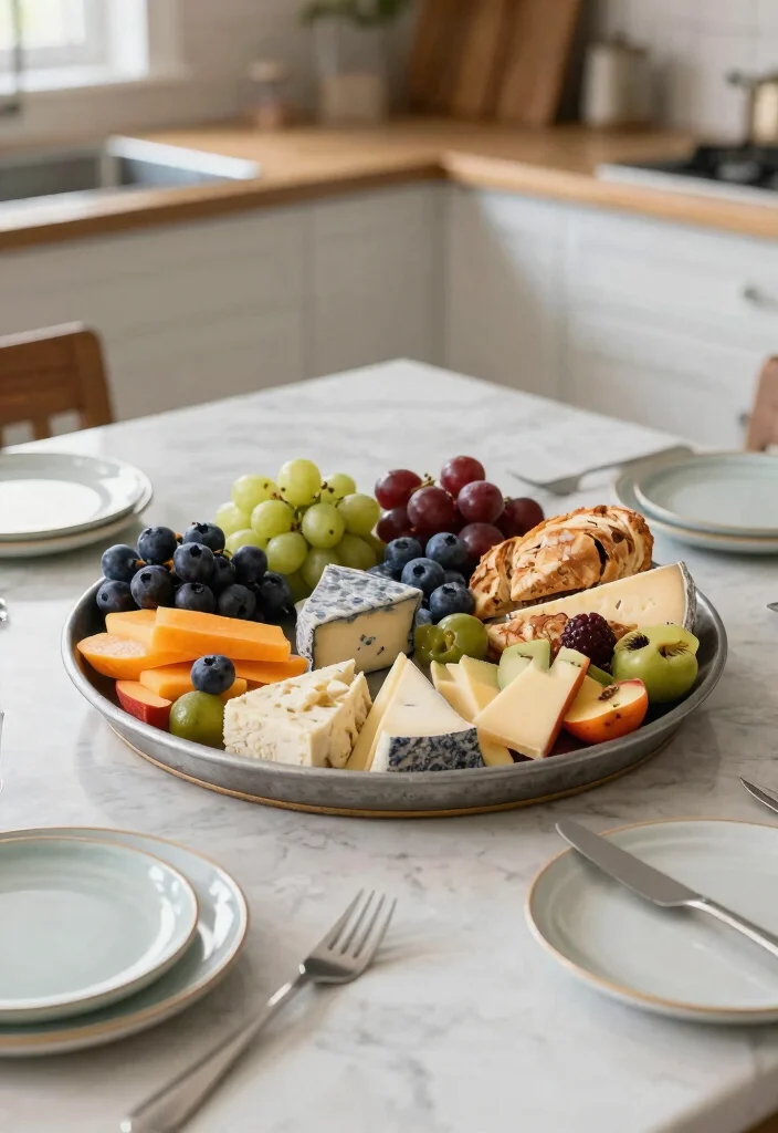 17 Kitchen Island Centerpiece Ideas That Elevate Everyday Style 13 17 Kitchen Island Centerpiece Ideas That Elevate Everyday Style - 13. Creative Serving Platter 1