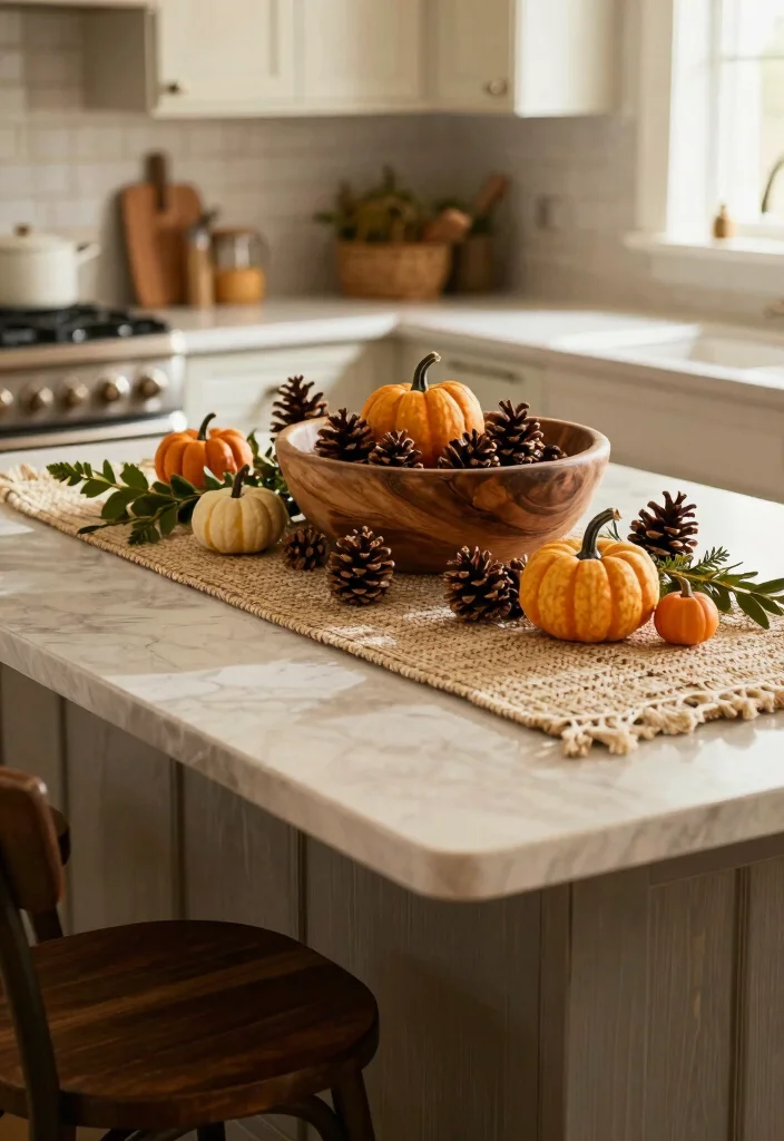 17 Kitchen Island Centerpiece Ideas That Elevate Everyday Style 4 17 Kitchen Island Centerpiece Ideas That Elevate Everyday Style - 4. Seasonal Decor Accents 1