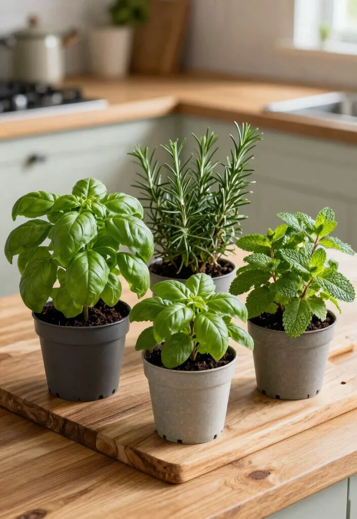 17 Kitchen Island Centerpiece Ideas That Elevate Everyday Style 8 17 Kitchen Island Centerpiece Ideas That Elevate Everyday Style - 8. Herb Garden Centerpiece 1