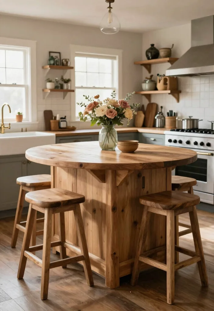 17 Kitchen Island Ideas With Seating That Bring Everyone Together - 10. The Round Island 1
