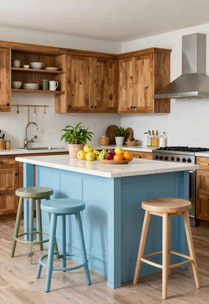 17 Kitchen Island Ideas With Seating That Bring Everyone Together - 9. The Painted Island 1