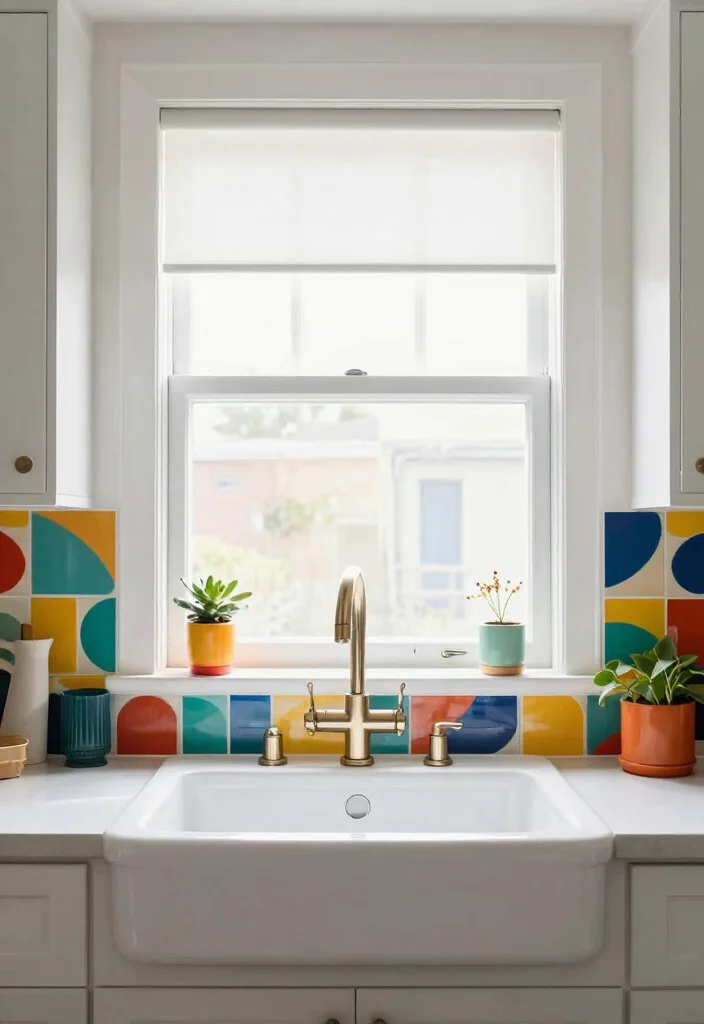 17 Kitchen Sink With Window Ideas That Feel Bright & Airy 10 17 Kitchen Sink With Window Ideas That Feel Bright & Airy - 10. Bright and Bold Patterns 1