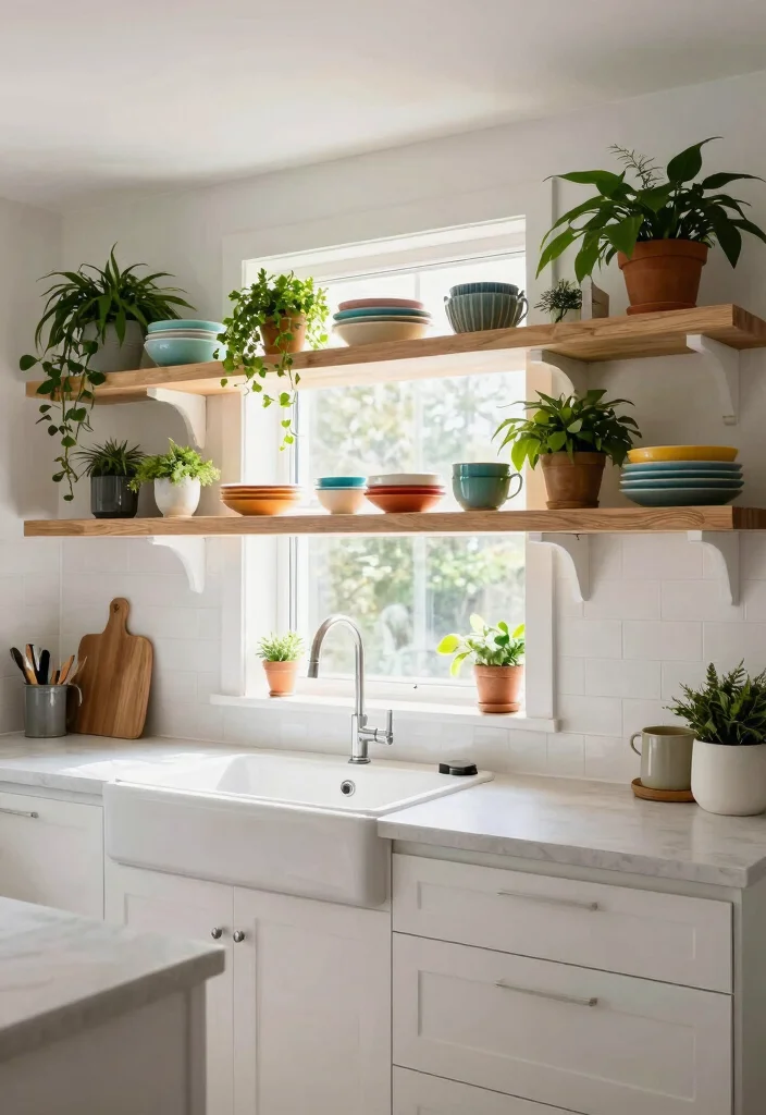 17 Kitchen Sink With Window Ideas That Feel Bright & Airy 5 17 Kitchen Sink With Window Ideas That Feel Bright & Airy - 5. Open Shelving Delight 1