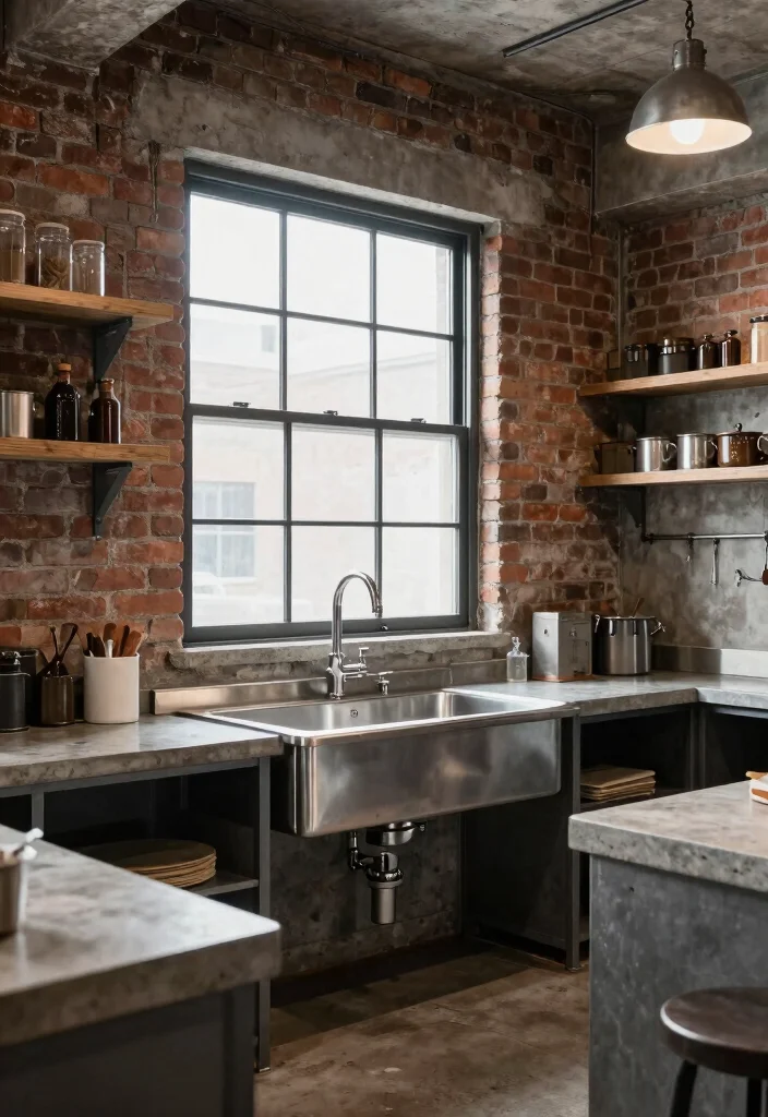 17 Kitchen Sink With Window Ideas That Feel Bright & Airy 7 17 Kitchen Sink With Window Ideas That Feel Bright & Airy - 7. Industrial Edge 1