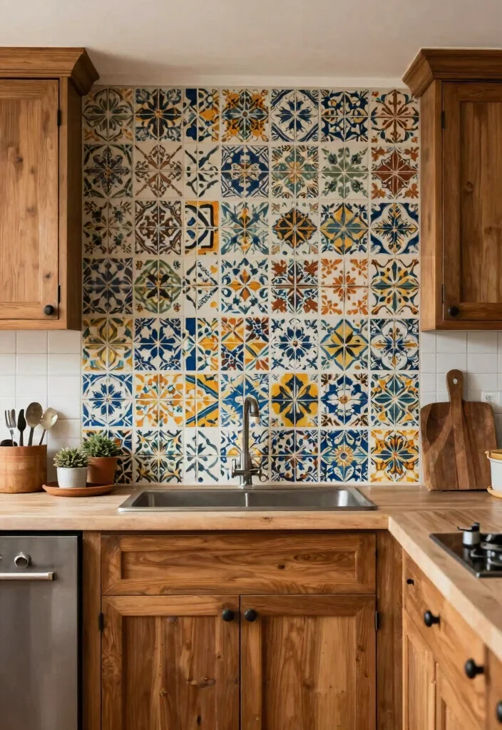 17 Kitchen Wall Tiles Backsplash Ideas With Stylish Detail - 10. Bold Patterned Tiles 1