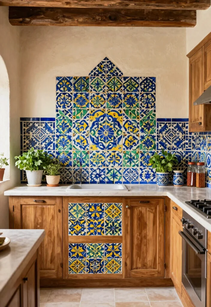 17 Kitchen Wall Tiles Backsplash Ideas With Stylish Detail - 3. Colorful Moroccan Tiles 1