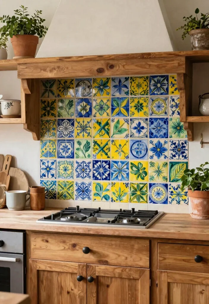 17 Kitchen Wall Tiles Backsplash Ideas With Stylish Detail - 6. Hand-Painted Tiles 1