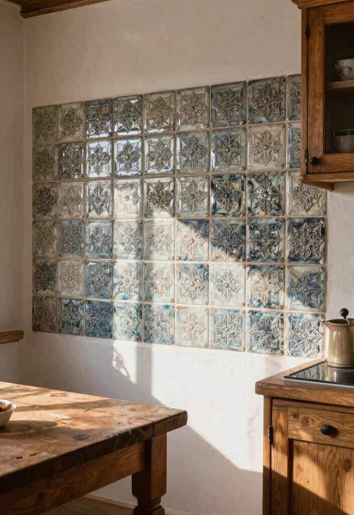17 Kitchen Wall Tiles Backsplash Ideas With Stylish Detail - 7. Vintage Tin Tiles 1