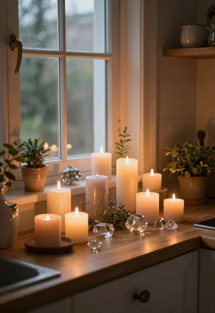 17 Kitchen Witch Decor Ideas With Cozy Mystical Charm 4 17 Kitchen Witch Decor Ideas With Cozy Mystical Charm - 4. Candlelit Nook 1