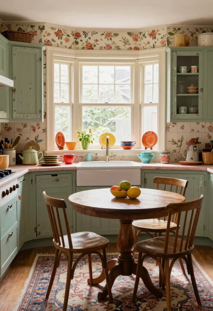 17 Kitchen With Bay Window Layout Ideas That Feel Spacious 8 17 Kitchen With Bay Window Layout Ideas That Feel Spacious - 8. Vintage Vibes 1