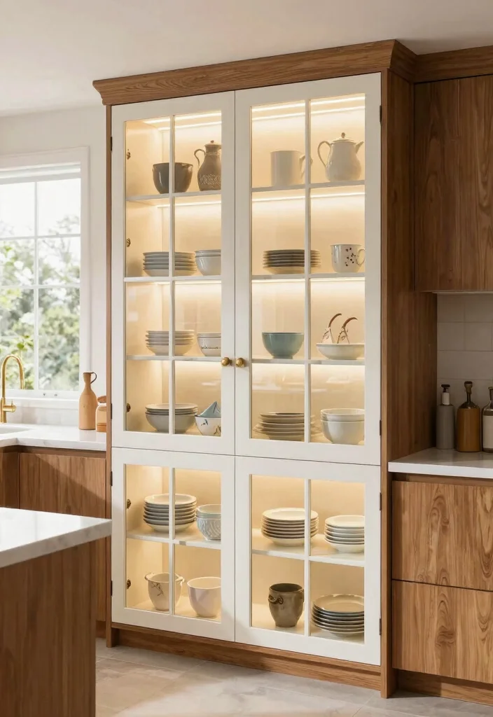 17 Shaker Style Kitchen Cabinets Ideas With Timeless Appeal 5 17 Shaker Style Kitchen Cabinets Ideas With Timeless Appeal - 5. Glass-Front Cabinets 1