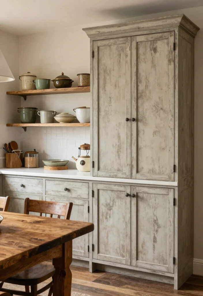 17 Shaker Style Kitchen Cabinets Ideas With Timeless Appeal 8 17 Shaker Style Kitchen Cabinets Ideas With Timeless Appeal - 8. Rustic Charm with Distressed Finishes 1