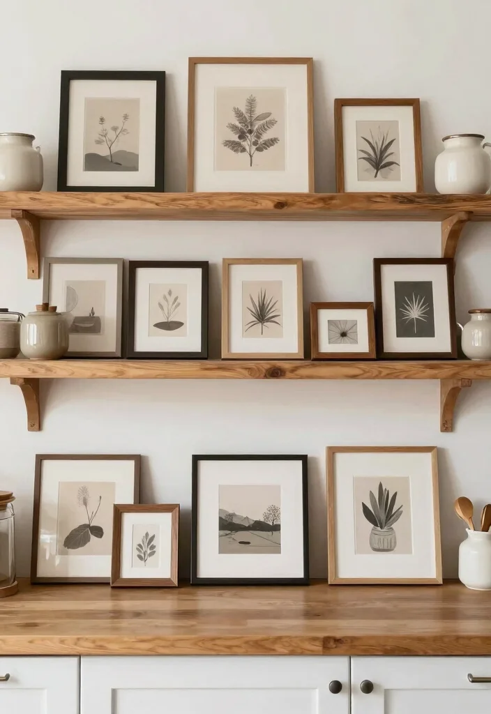 17 Shelf Decor Kitchen Ideas That Look Effortlessly Styled 13 17 Shelf Decor Kitchen Ideas That Look Effortlessly Styled - 13. Artistic Prints and Frames 1