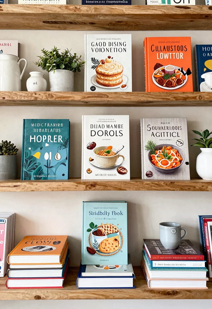 17 Shelf Decor Kitchen Ideas That Look Effortlessly Styled 6 17 Shelf Decor Kitchen Ideas That Look Effortlessly Styled - 6. Stylish Cookbooks 1