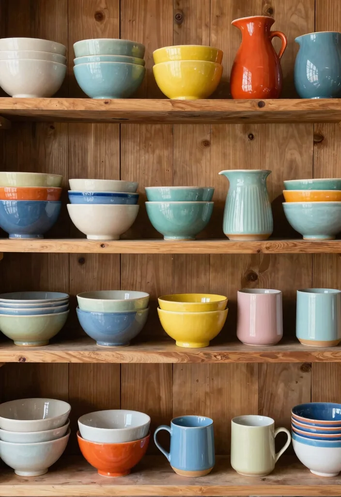 17 Shelf Decor Kitchen Ideas That Look Effortlessly Styled 8 17 Shelf Decor Kitchen Ideas That Look Effortlessly Styled - 8. Colorful Ceramics 1