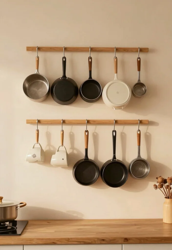 17 Small Kitchen Counter Organization Ideas That Stay Tidy - 12. Simple Hanging Solutions 1