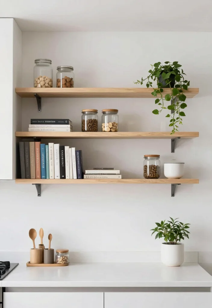 17 Small Kitchen Counter Organization Ideas That Stay Tidy - 3. Floating Shelves for Decorative Storage 1